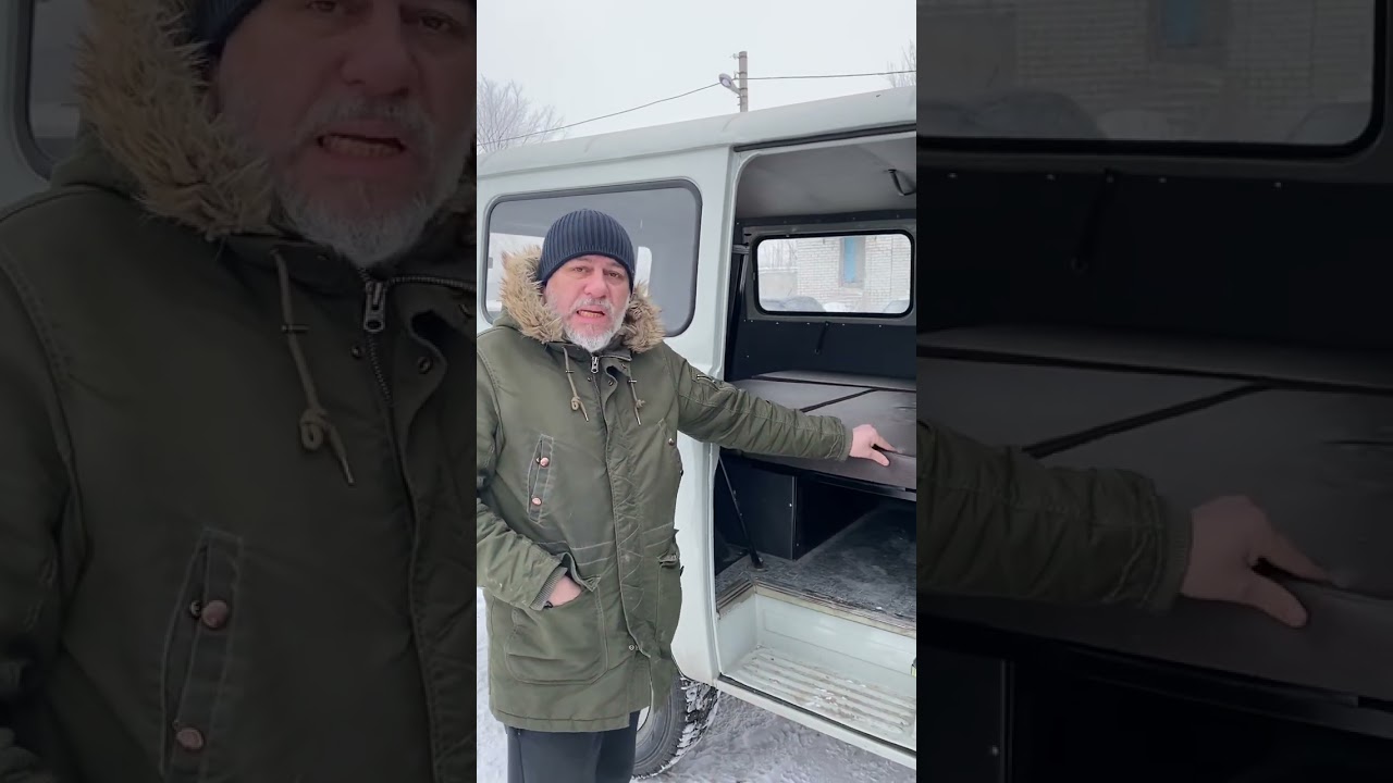 Диван трансформер в УАЗ 452 , заказчик из г. Ульяновска . Машина для рыбалки и охоты .