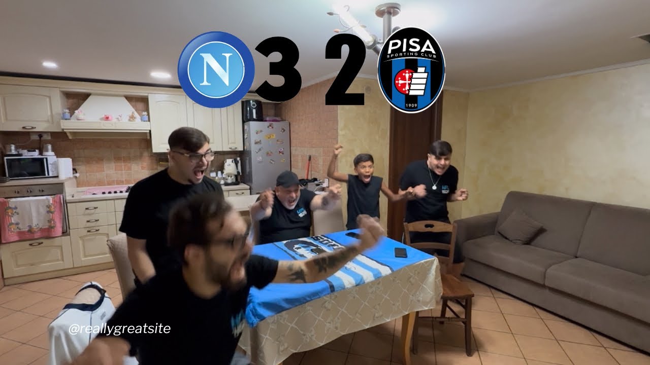 NAPOLI PISA 3-2 LA CAPOLISTA🥰💙LIVE REACTION NAPOLETANI💪🏼💙#forzanapolisempre #perte 