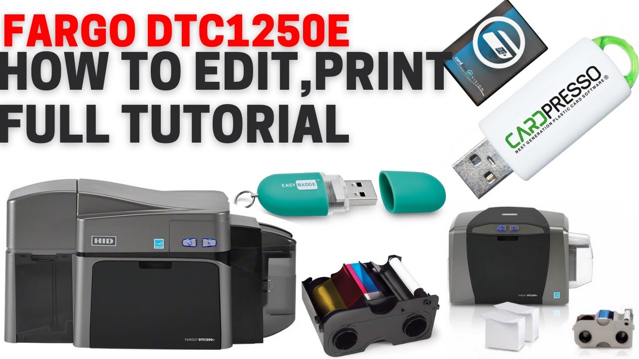 How to use Fargo DTC1250e Full tutorial | ID Card Software