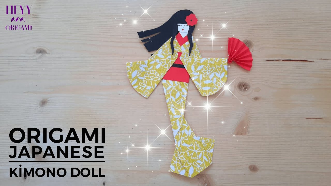 Origami Japanese Kimono Doll 1-How to make origami kimono doll