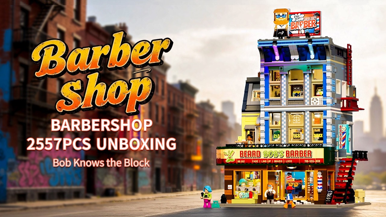 Lumibricks - 19012 Light-Up Barbershop That Opens Up + Full Interior Details