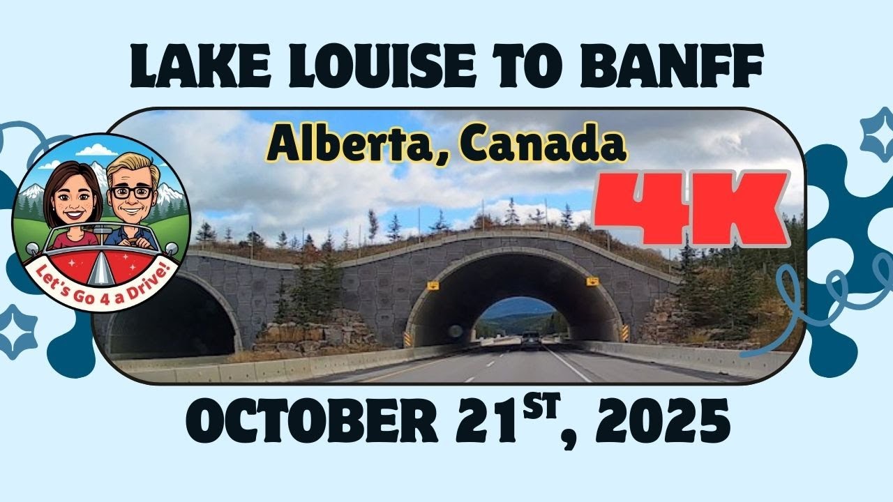 4K Gorgeous Drive from Lake Louise to Banff, Alberta 🍂 #Banff #LakeLouise #Alberta #BowValleyParkway