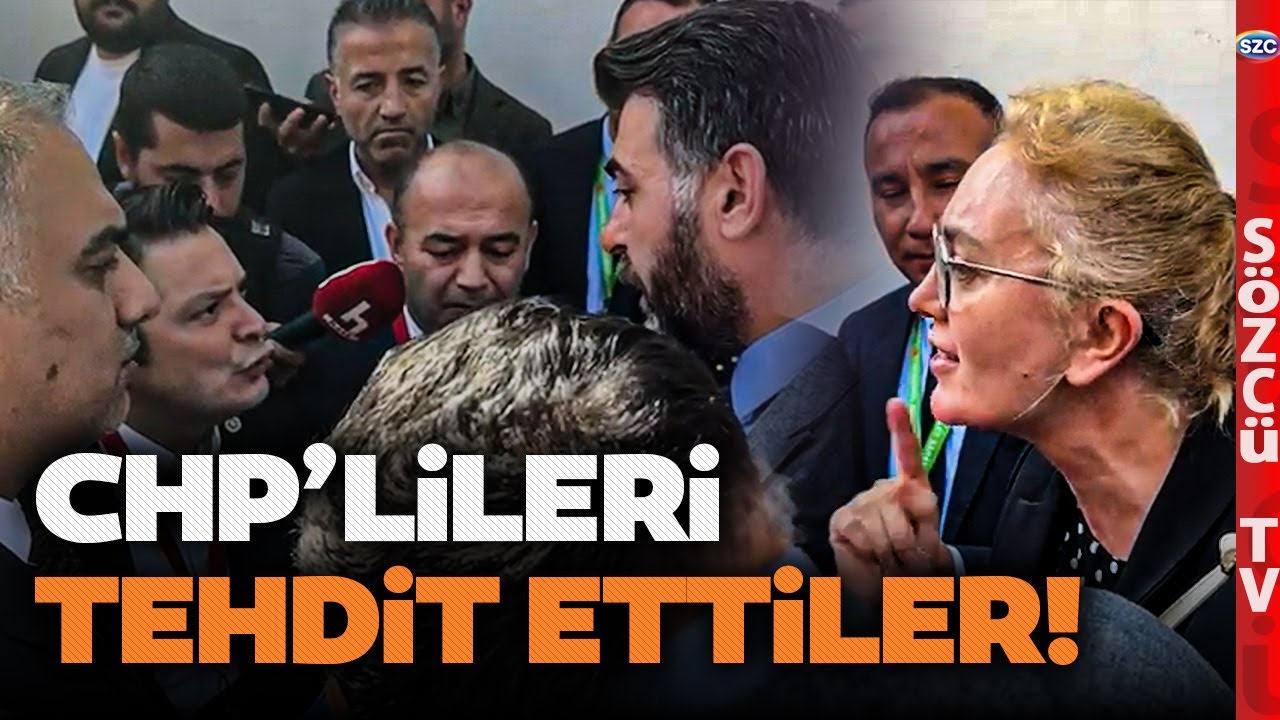 CHP Kongre Binasının &Ouml;n&uuml; Karıştı! Taraf Vekili Avukat CHP'li Vekilleri Tehdit Etti Parmak Salladı