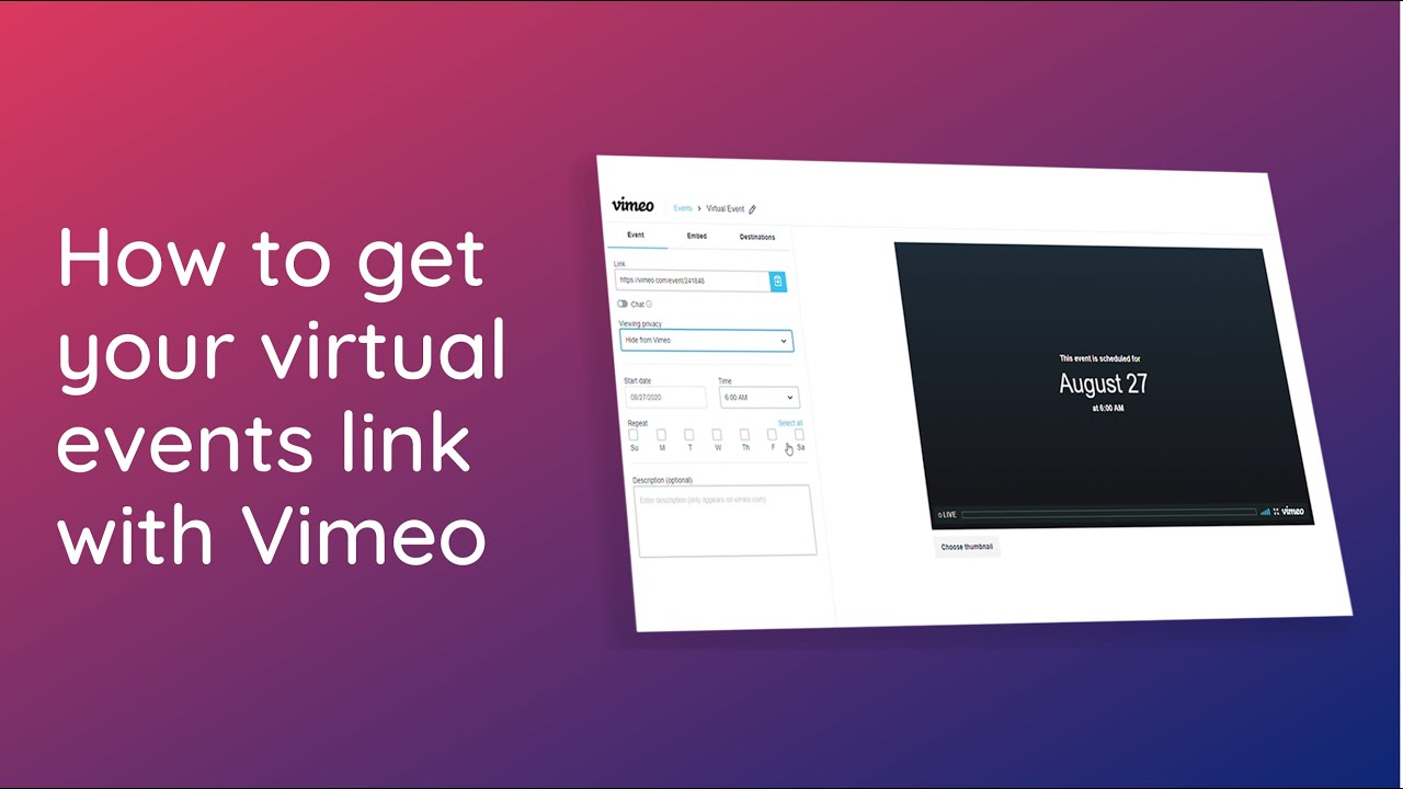 How to run a virtual event with Vimeo