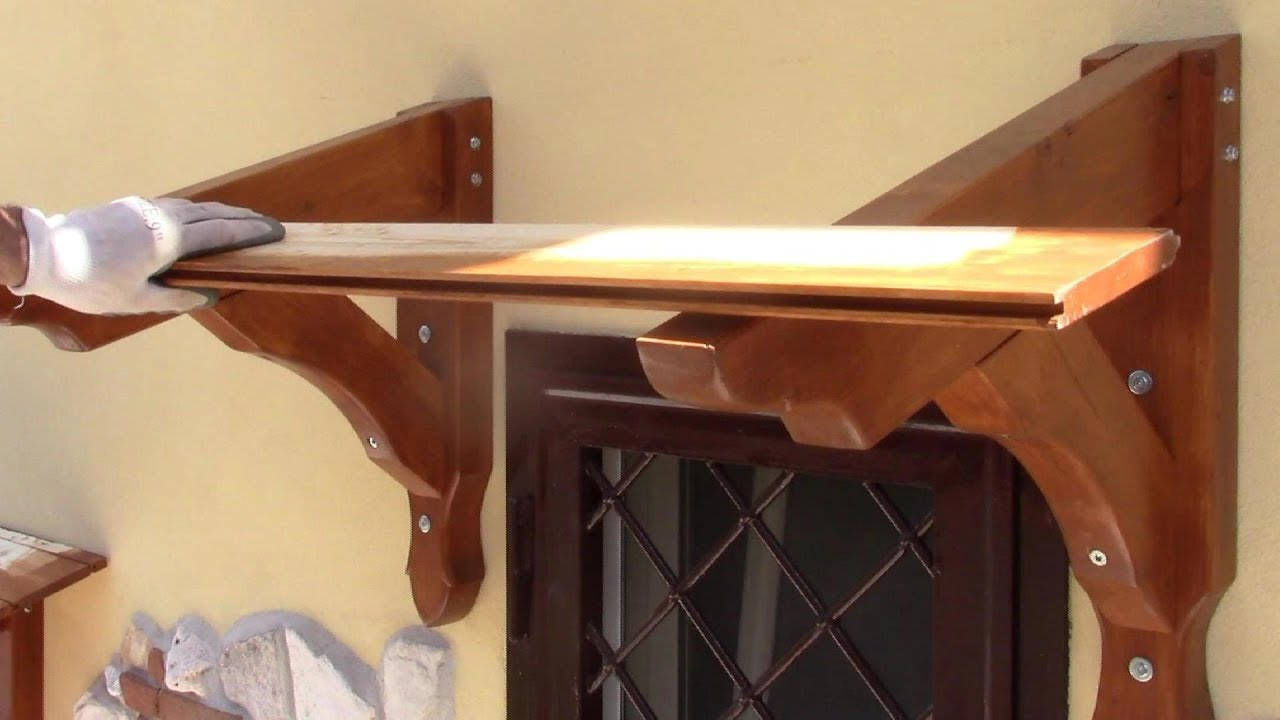 TETTOIA copri FINESTRA e copri BALCONE . Pensilina fai da te - Laminated timber roof window canopy