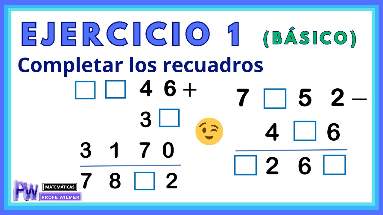 NÚMEROS NATURALES EJERCICIO 1 SUMA Y RESTA (BASICO)