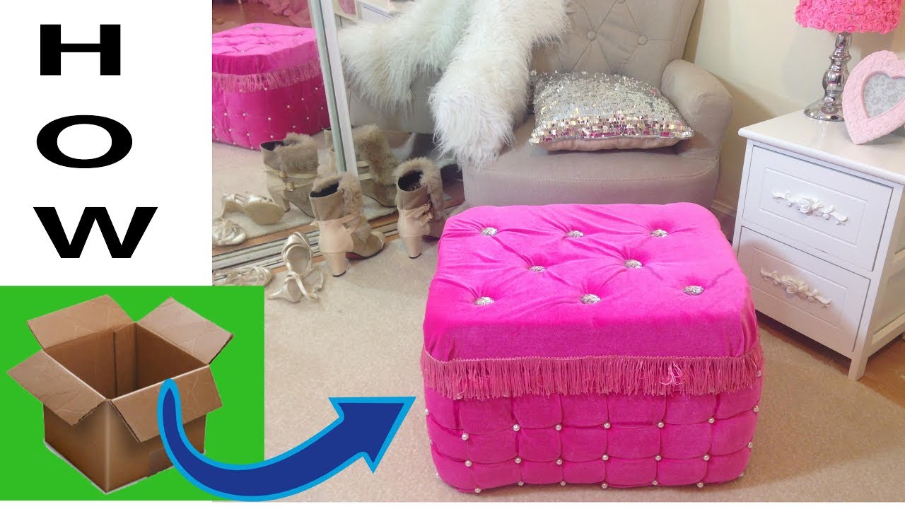 Never waste cardboard after watching it.Real furniture ottoman from cardboard