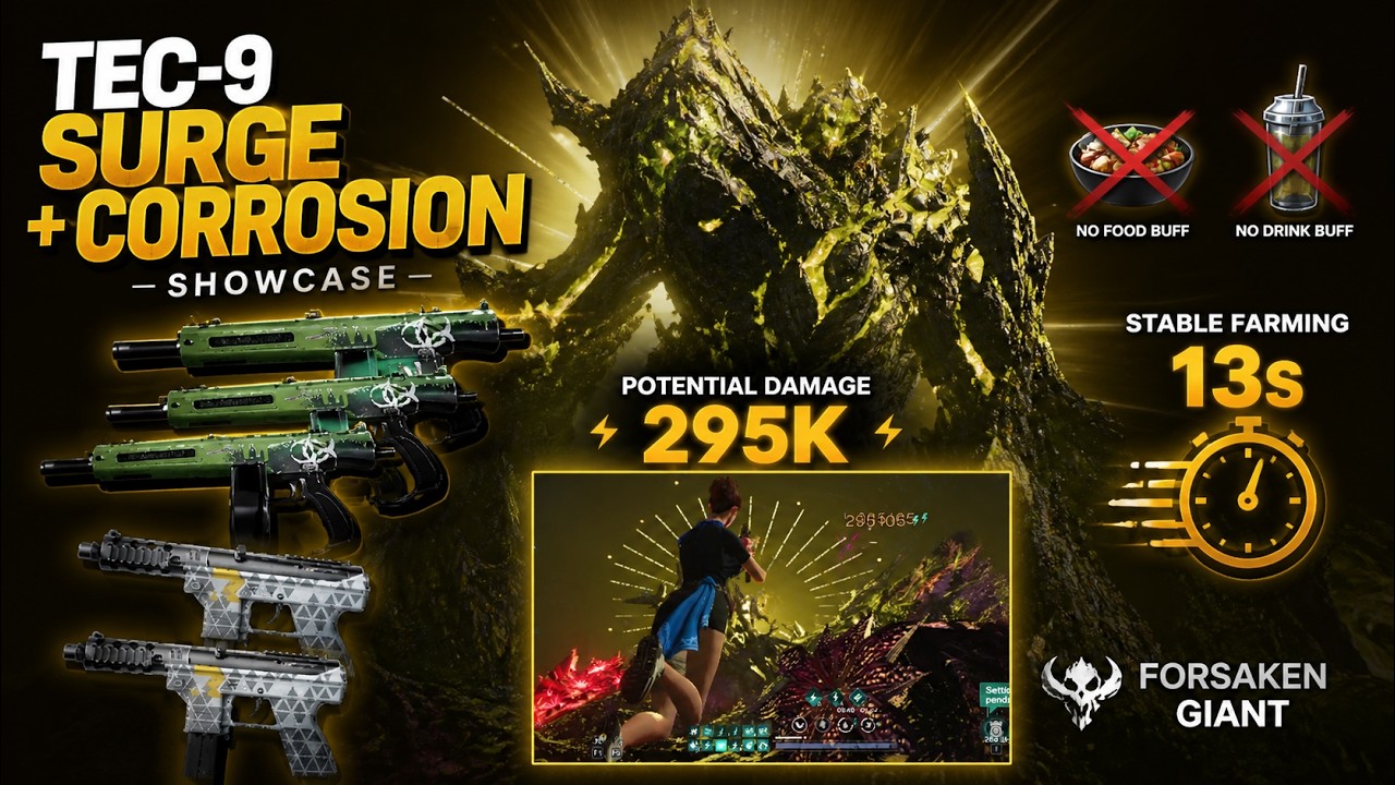 Once Human | TEC-9 Surge + Corrosion Stability Test 👀 Forsaken Giant Farm WITHOUT Food Buff