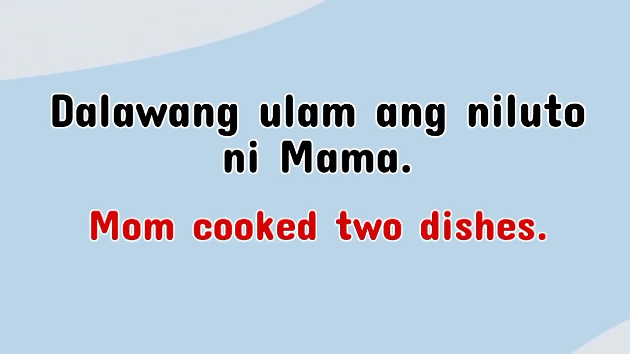 ENGLISH- TAGALOG SENTENCES AT HOME WITH NUMBERS 