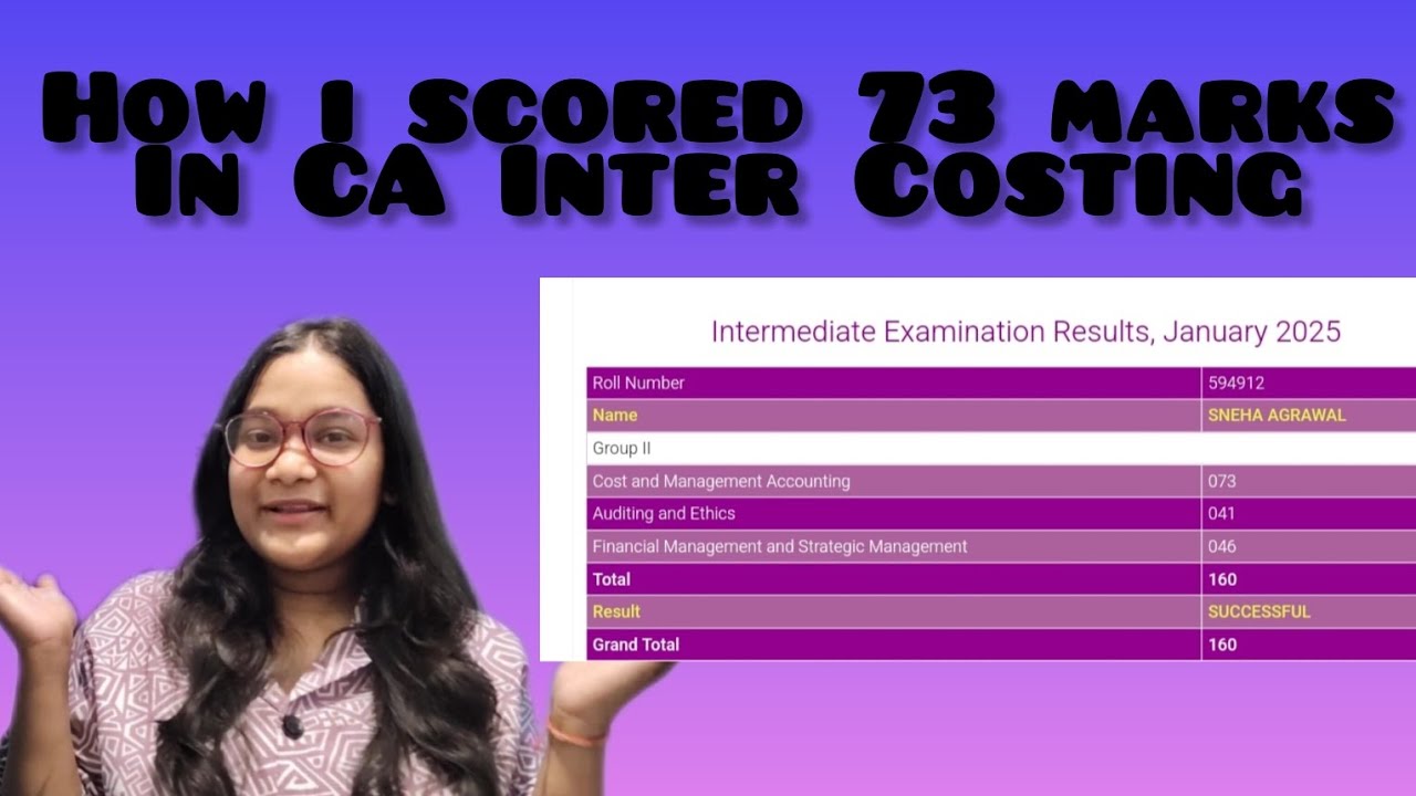 How To Get Exemption In CA Inter Costing |My Strategy For CA Inter Costing |Sep 2025 Ca Intermediate