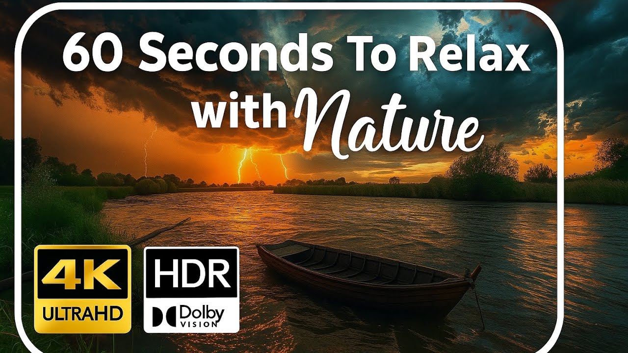 🕐60 Second To Relax with Nature || 4K Ultra HD || Relaxing 😌 Music || no copyright music #nature 
