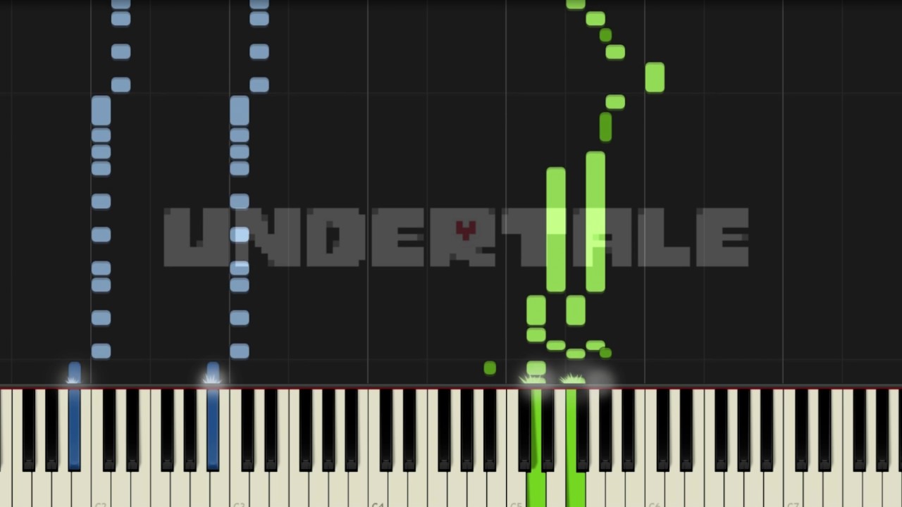 [Undertale] Megalovania easy version Piano Synthesia Tutorial