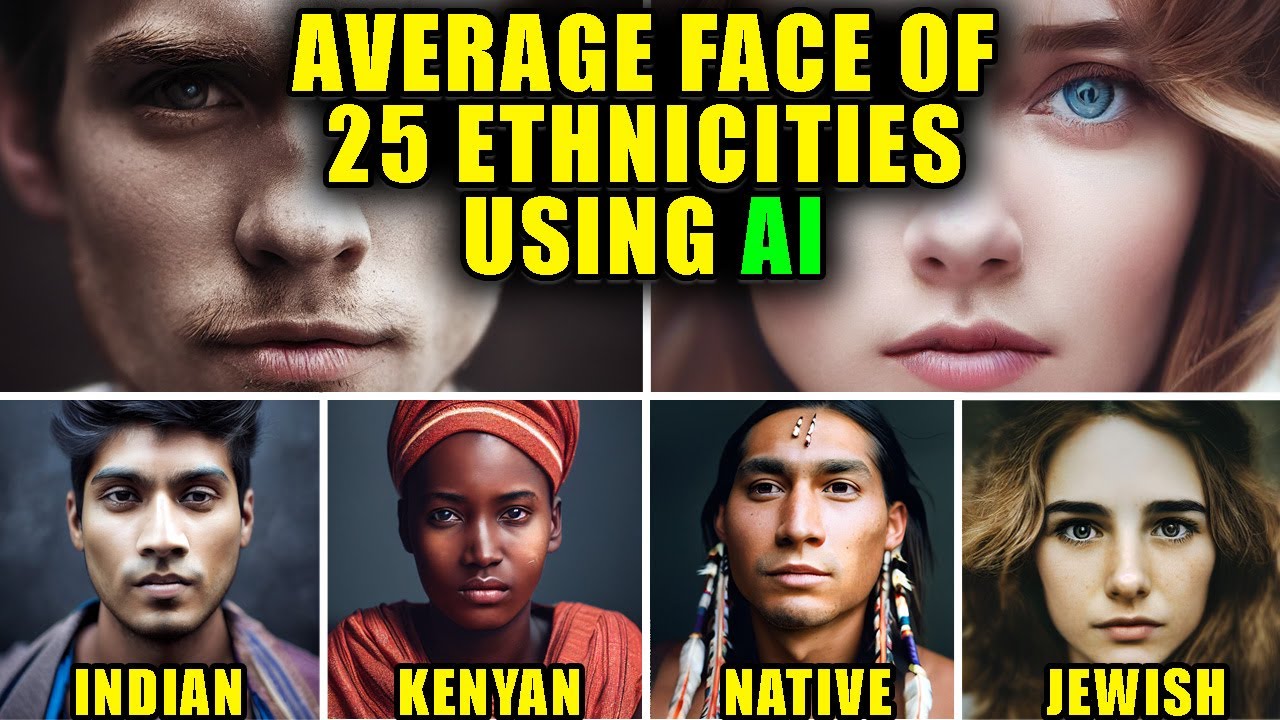 AI Created Average Face of 25 Year Olds (25 Countries/Ethnicities)