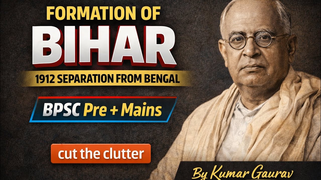 Formation of Bihar as a Separate State (1912) | From Bengal Presidency to Bihar | BPSC