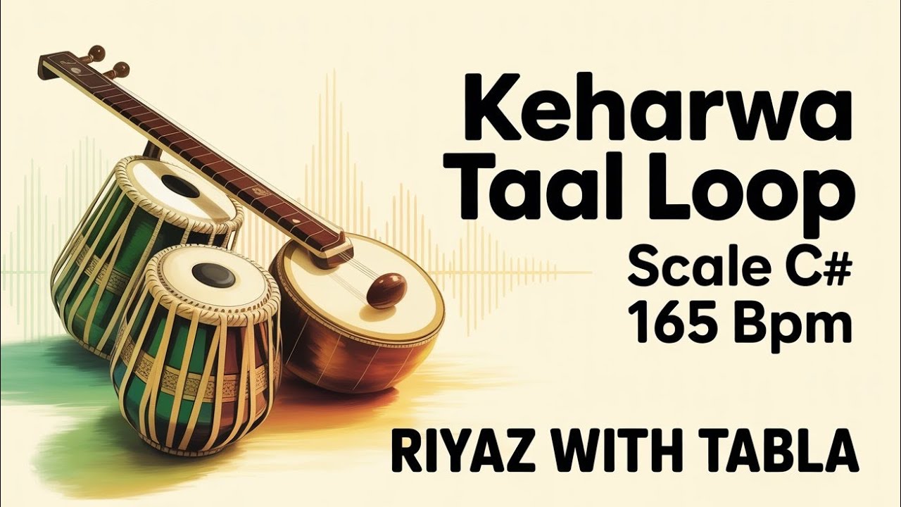 Keherwa Taal Loop for all Songs | C# Kali 1 | 165 BPM | Bhajans & Songs #rhythm #riyazwithtabla