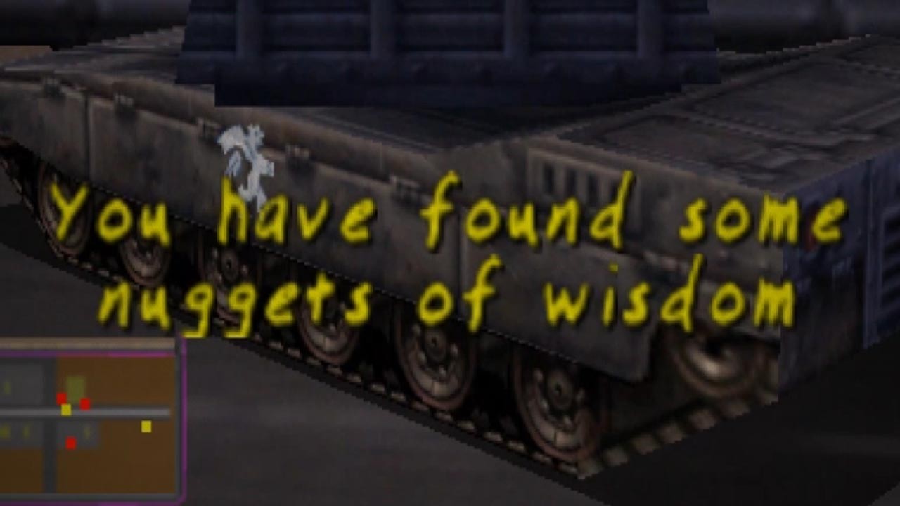 BattleTanx: Global Assault (N64) - Nuggets of Wisdom Easter Egg