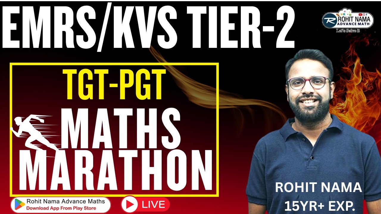 EMRS KVS TGT PGT Maths Marathon | All Important Questions Revision | Live Class | Rohit Nama #kvs