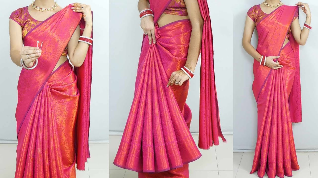 Amazing Saree Draping in Different Styles for Wedding | Learn to Drape a Silk Saree Perfectly