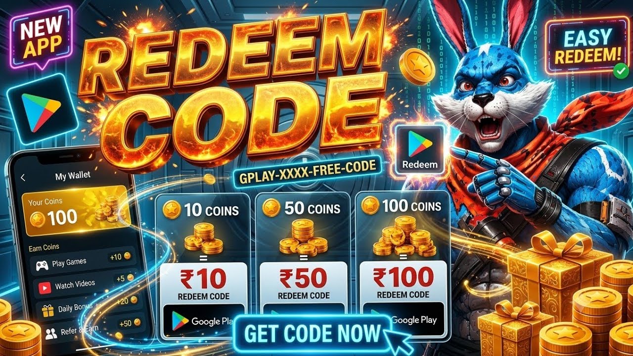 Free Redeem Code 100 | Google Play Store Redeem Code | How to Get Free Redeem Codes 2026 