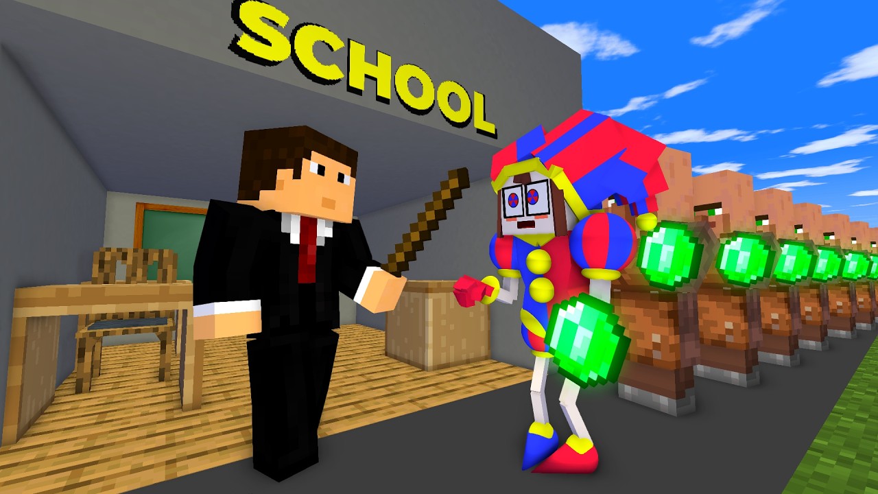 Pomni got in Minecraft School - minecraft animation