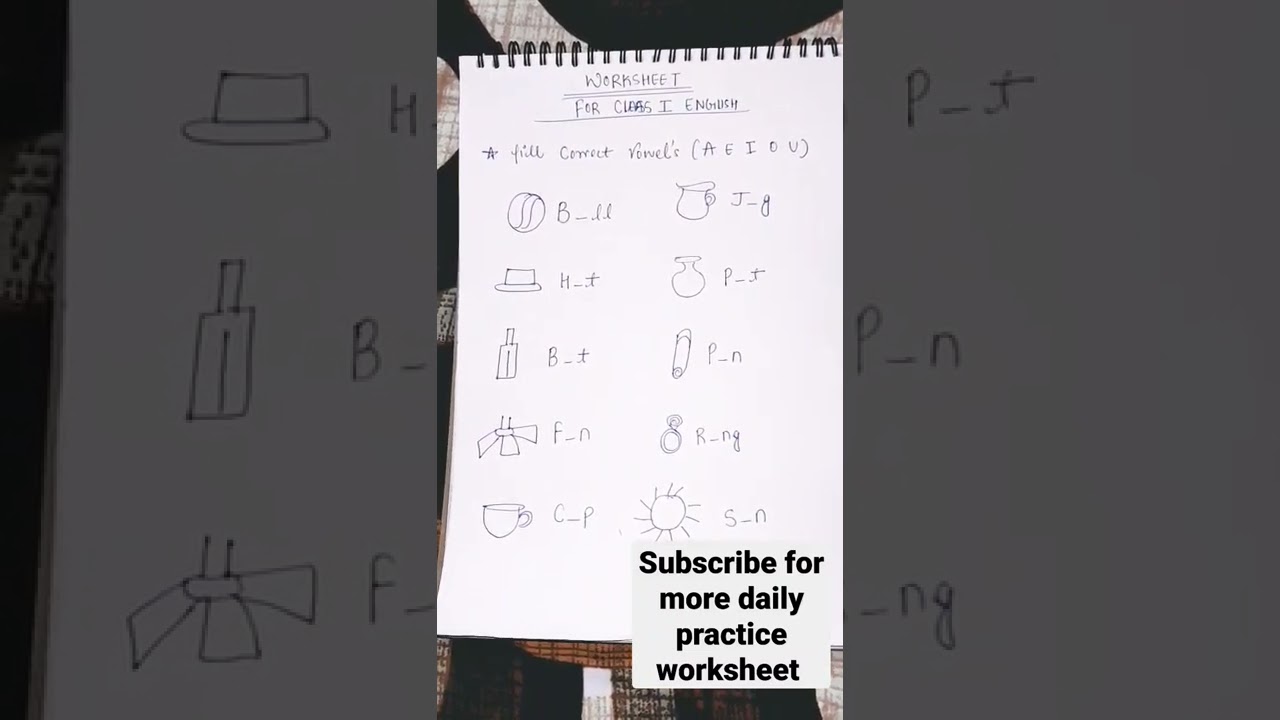 English Worksheet For class 1st ||रोजाना करवाने के लिए #englishworksheet #class1 #shorts