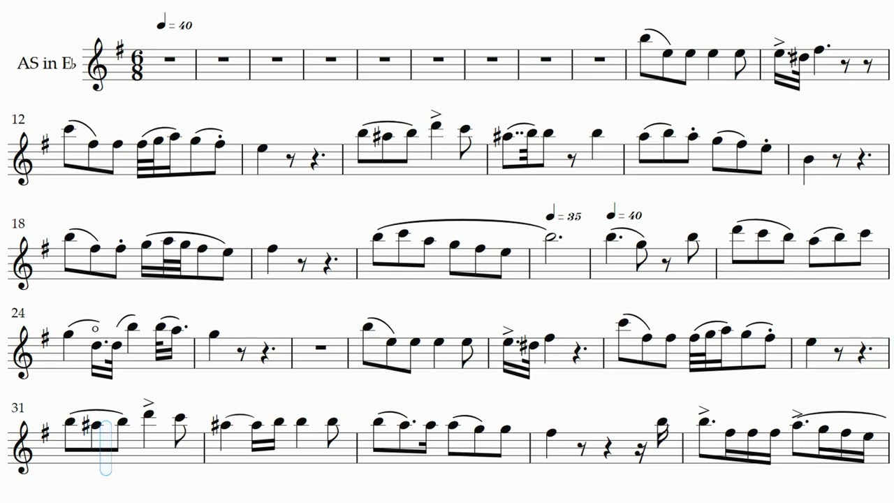 'Una furtiva lagrima' 남몰래 흘리는 눈물 Alto Saxophone Sheet Music (영상악보)