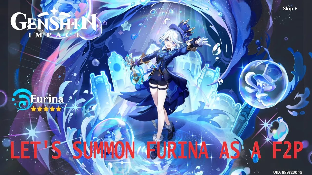 F2p pulling for Hydro Archon Furina  | 4.2 Genshin Impact Furina character banner pulls.