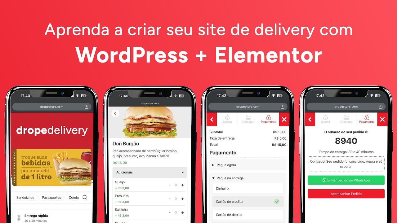 Como criar um site de Delivery no WordPress + Elementor [Estilo iFood] 2025