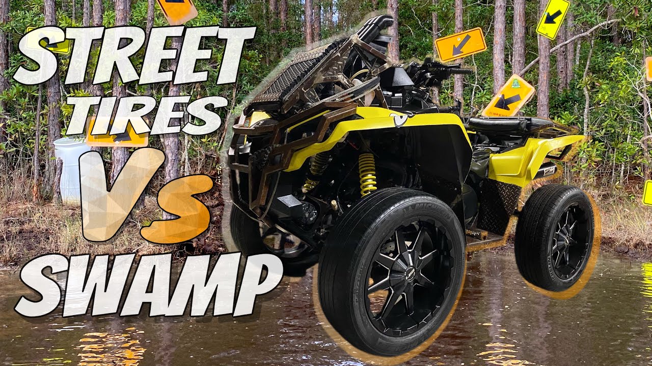 Street tires on a Canam Outlander. SHOCKED!!