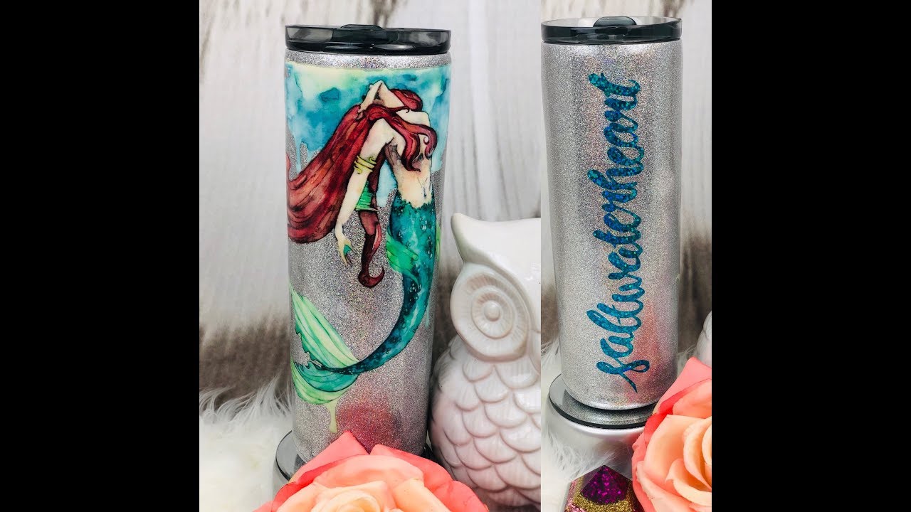 Apply TORCH  METHOD Glitter to a Tumbler Using  Partially  Cured Epoxy