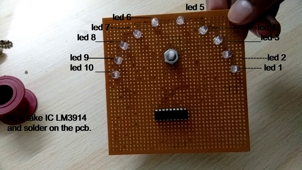 Potentiometer rotary LED ring using LM3914 IC 1