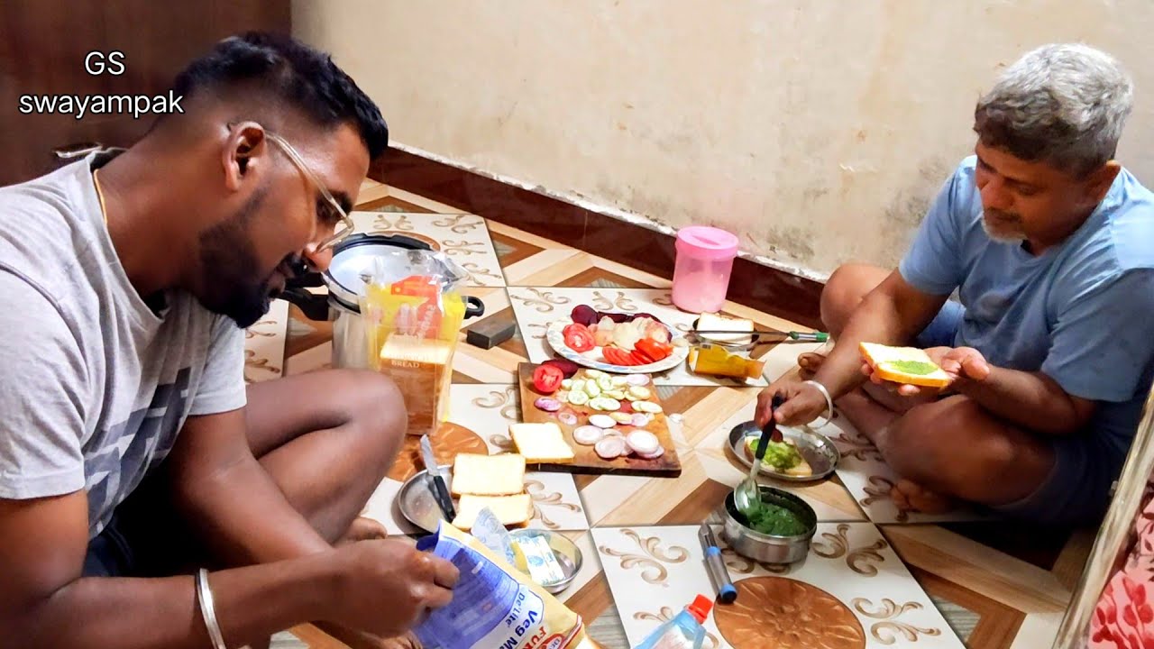 ५५ रुपयांचा सँडविच🥪 बापलेकाचा नवीन उद्योग 🤦#priyapawar #familyvlog #sandwich #kothimbirchutney 