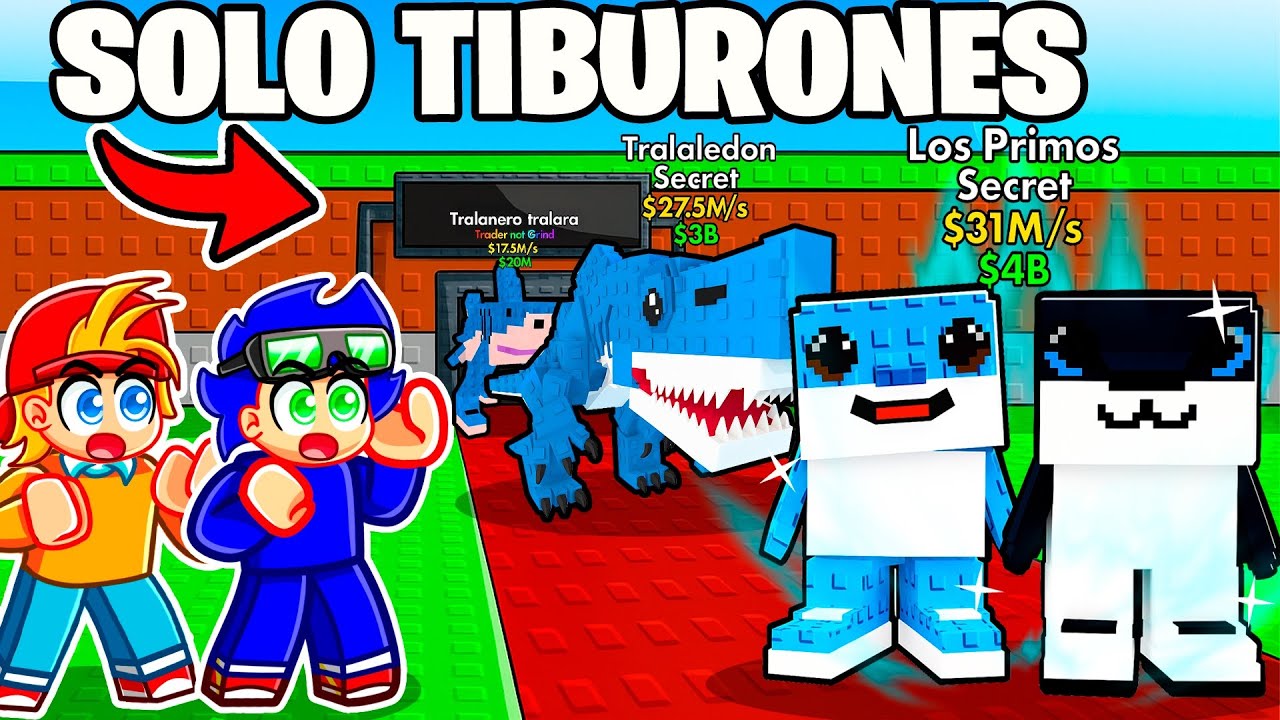 De $0 a $100 Trillones SOLO con TIBURONES en Steal a Brainrot