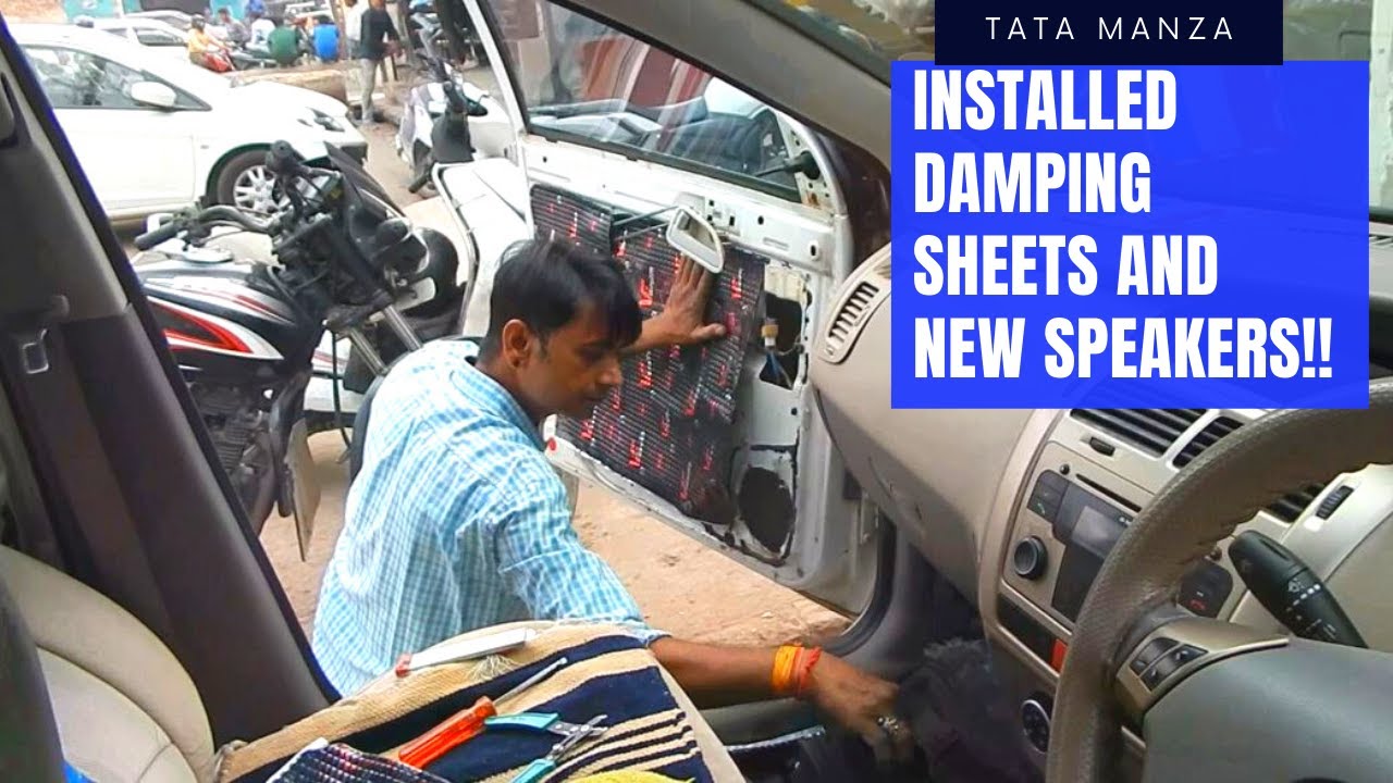 My Tata Manza Got Body Damping and New Speakers Installed!! #carman #arshadgraphics