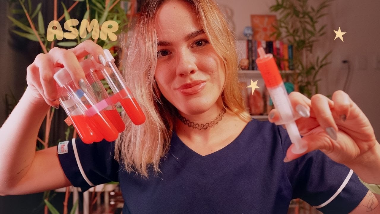 ASMR ROLEPLAY | Enfermeira fofa tira seu sangue 🌷😴 Voz Suave