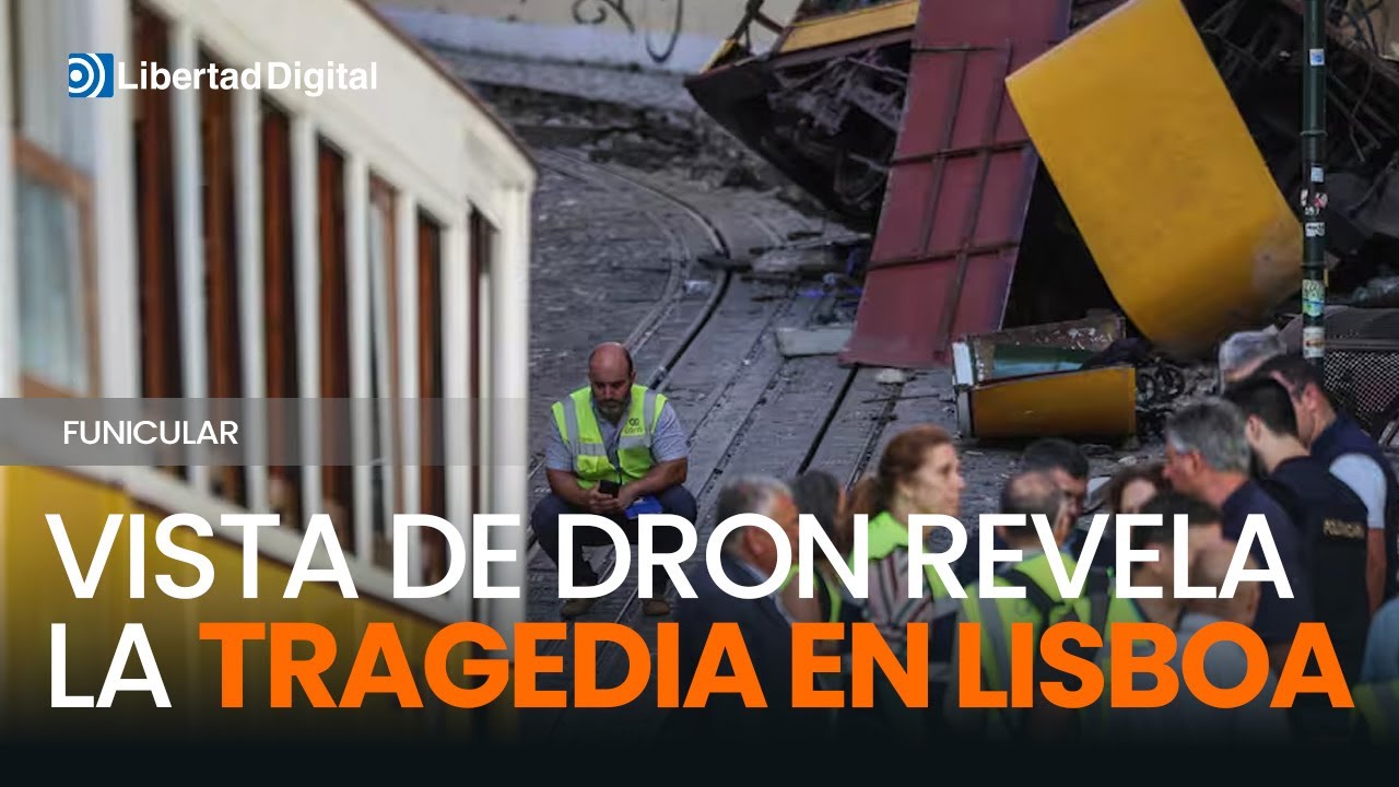 LISBOA | Impactantes imágenes aéreas del funicular siniestrado