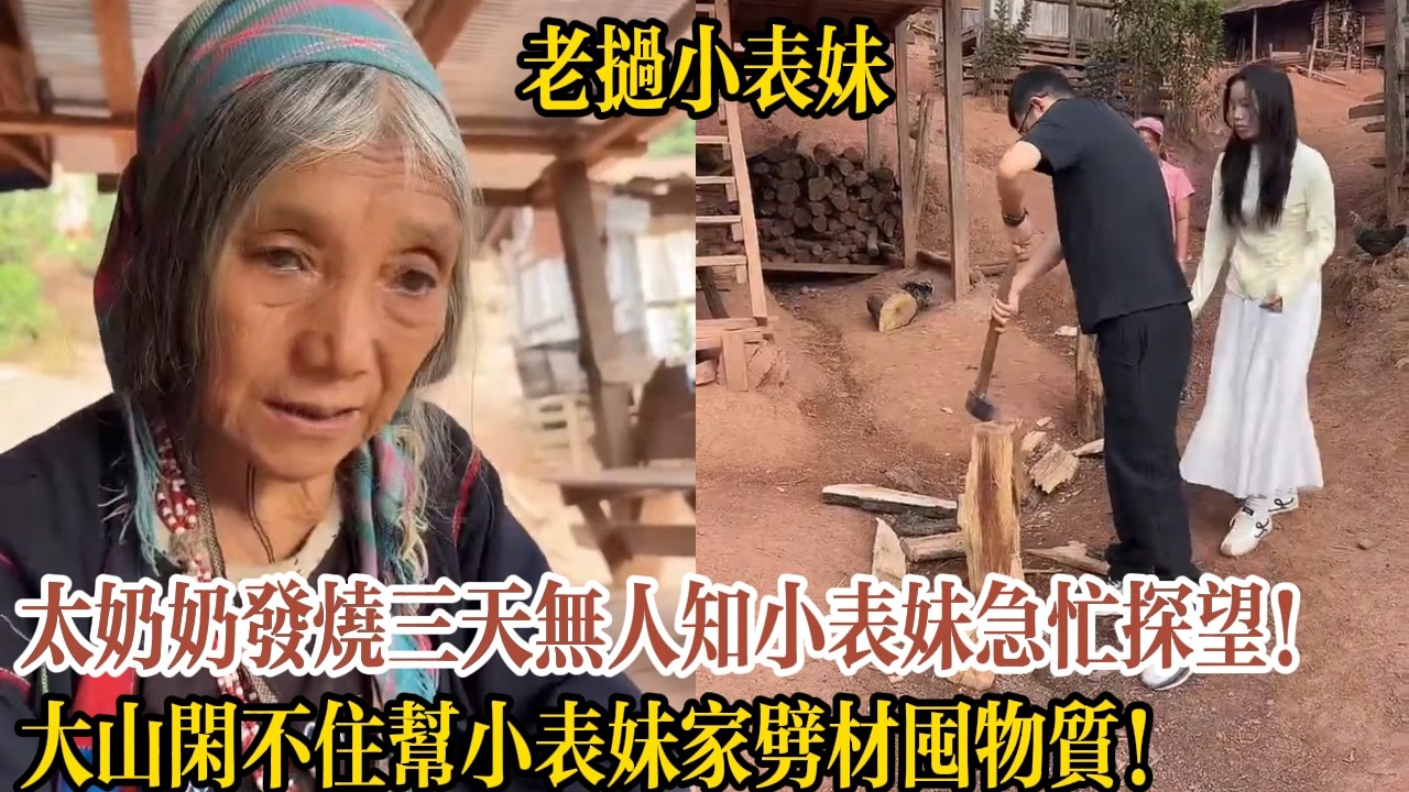 太奶奶發燒三天無人知小表妹急忙探望！大山閑不住幫小表妹家劈材囤物質！【大山在旅行】