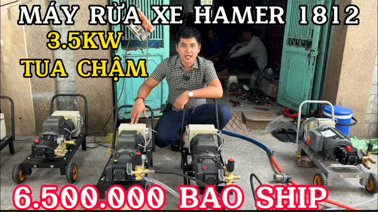 MÁY RỬA XE CAO ÁP HAMMER 1812 TUA CHẬM MÁY RỬA XE CAO ÁP MÁY RỬA XE ÁP LỰC CAO