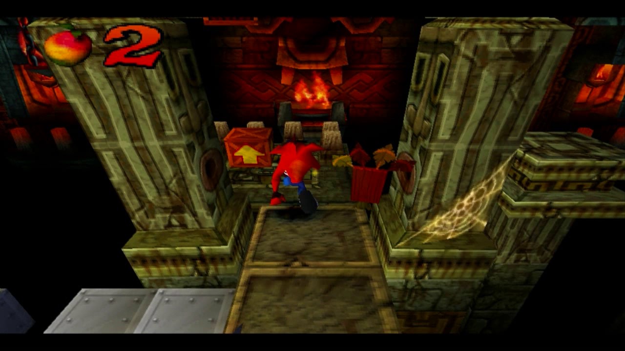 Crash Bandicoot (PS1) - Stage 11 - Temple Ruins (100%)