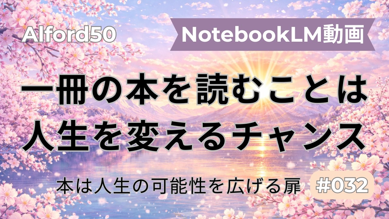 【NotebookLM動画】#032 一冊の本を読むことは、人生を変えるチャンス