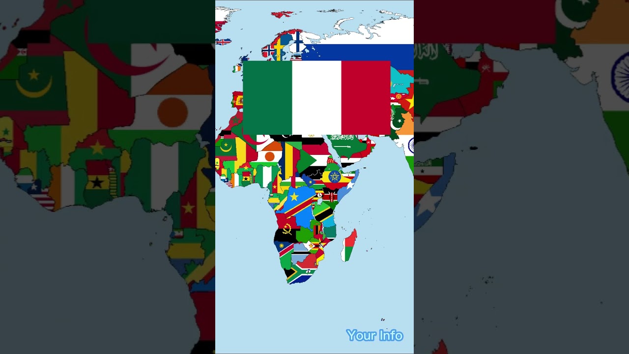 Countries Flags Combined With Their Coat Of Arms 