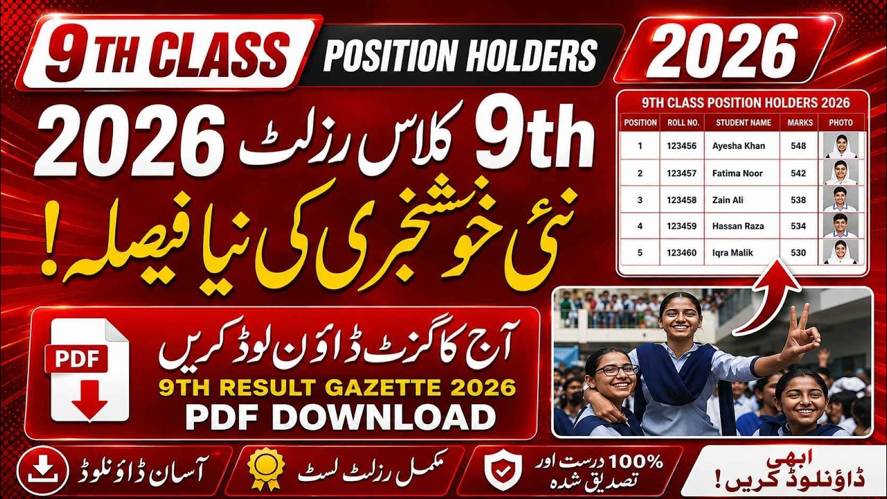 9th Result Gazette 2026 PDF, how to check 9th class result 2026, How to Download 9th Gazette 2026