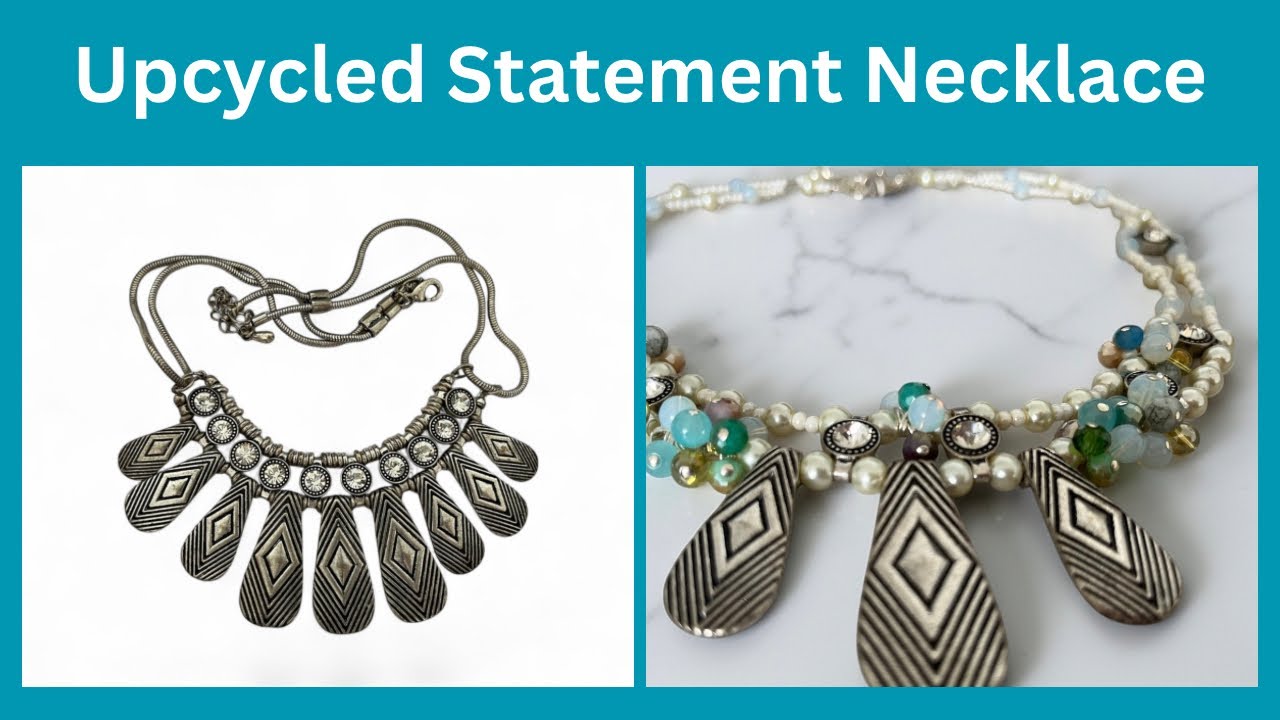 DIY Necklace Making a Double Strand Necklace - Upcycled statement necklace - Made Easy