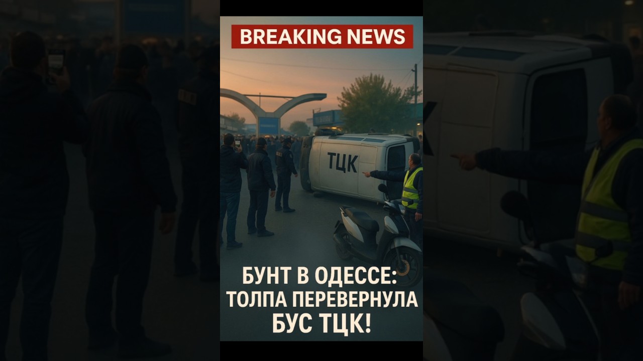 Бунт в Одессе: толпа перевернула бус ТЦК!