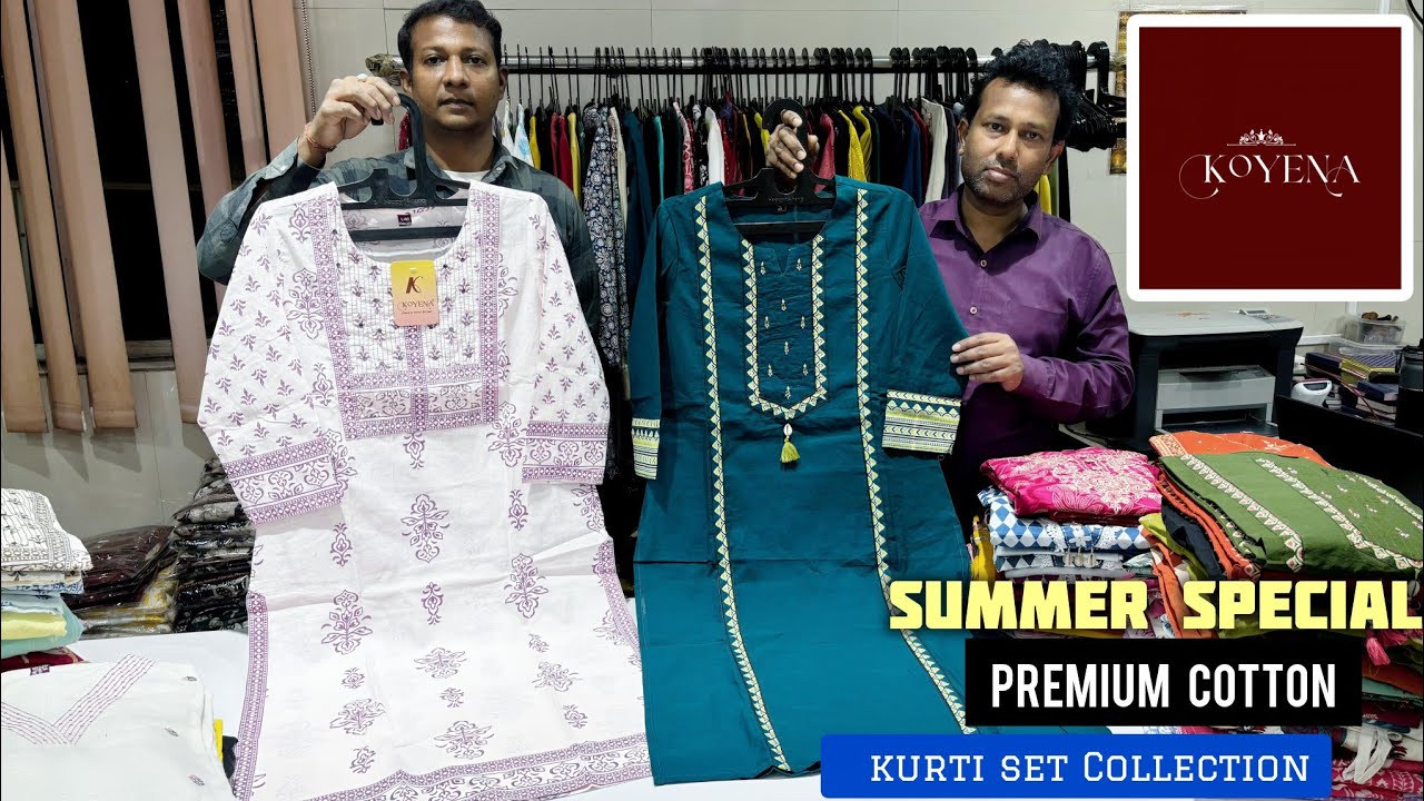 Summer special premium Cotton kurti sets Collection, 100% pure cotton kurti wholesaler in Kolkata.
