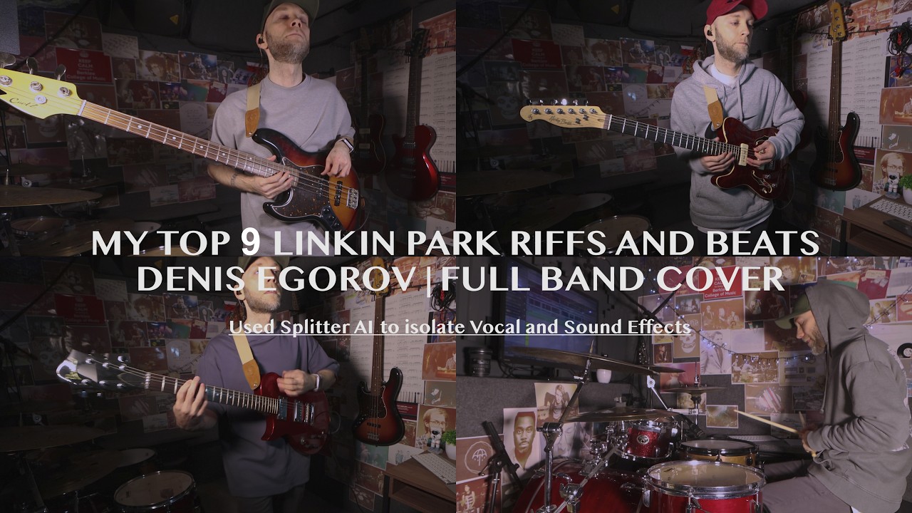 TOP 9 LINKIN PARK RIFFS AND BEATS | FULL-BAND COVER | DENIS EGOROV