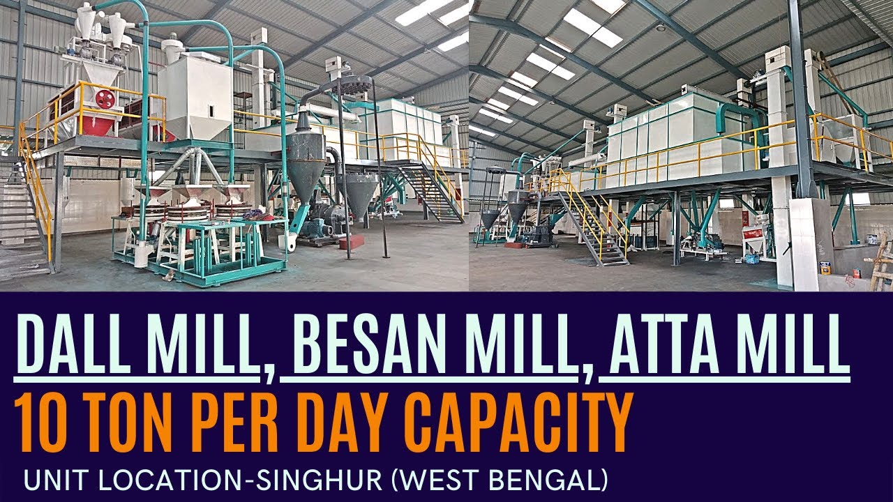 Dal Mill Machine Besan Plant Atta Chakki Plant 3 in 1 Unit Dal Mill Machine