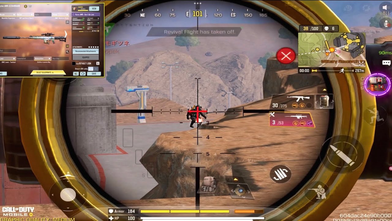 1 SHOT KILL BEST RYTEC AMR LOADOUT CODM BR | Best RYTEC-AMR GUNSMITH in CODM BR | Solo vs Squads
