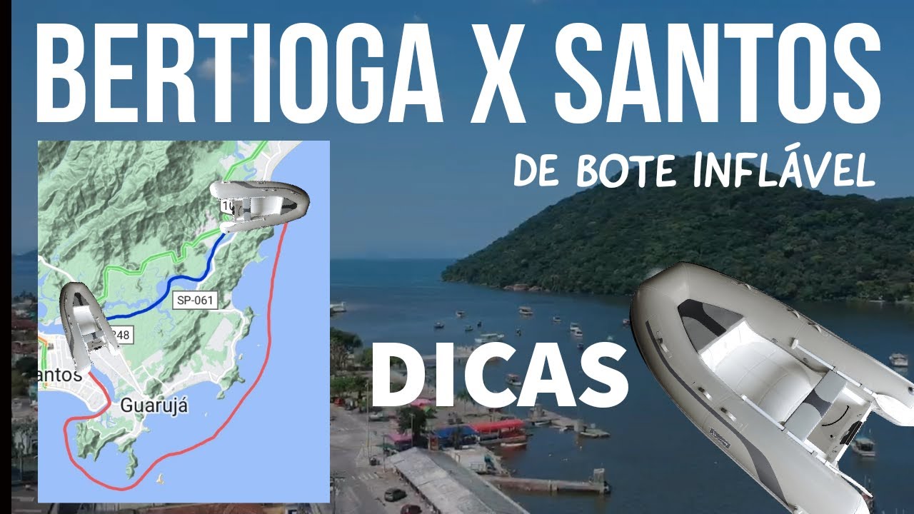 Bote Inflável motor 15 HP navegando de Bertioga X Santos