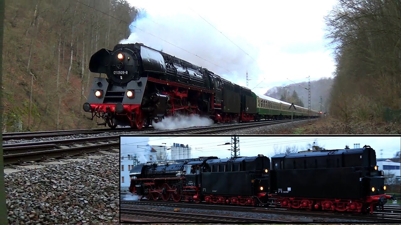 Dampflok 01 0509-8 unterwegs mit Zusatztender